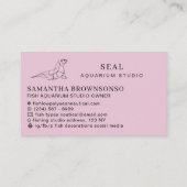 Carte De Visite Pink Aquarium Seal (Dos)