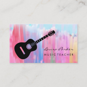 Carte De Visite Pink Art Music Enseignant Guitare Player instrumen