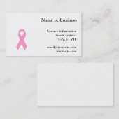 Carte De Visite Pink Aware Ribbon (Devant / Derrière)