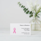 Carte De Visite Pink Aware Ribbon (Debout devant)