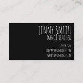 Carte De Visite Pink Ballerina Silhouette Ballet Toe Dance Enseign (Dos)