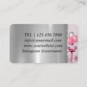 Carte De Visite Pink Balloons Événement Fête Anniversaire Planific (Dos)