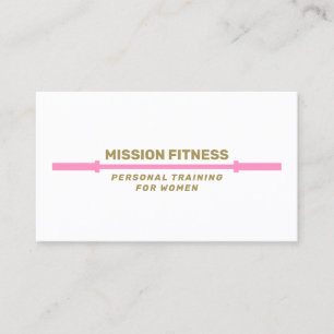 Carte De Visite Pink Barbell Fitness Personal Trainer Business B