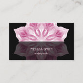 Carte De Visite Pink Black Floral Mandala (Devant)