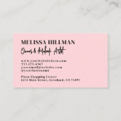 Carte De Visite Pink Black Photo Logo Makeup (Dos)