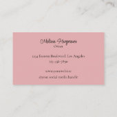 Carte De Visite Pink Black Script Photo Makeup and Brows (Dos)