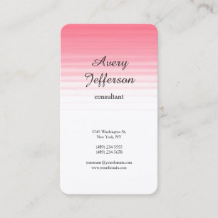 Carte De Visite Pink Blanc Plat Moderne Minimaliste Professionnel