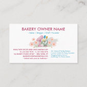 Carte De Visite Pink & Blue Baking & Cuisine Ustensiles Boulangeri (Dos)