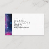Carte De Visite Pink & Blue Galaxy & Stars Abstract (Dos)
