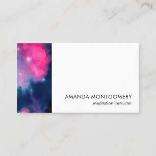 Carte De Visite Pink & Blue Galaxy & Stars Abstract