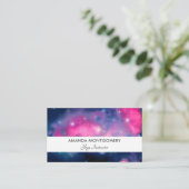 Carte De Visite Pink & Blue Galaxy & Stars Abstract (Debout devant)