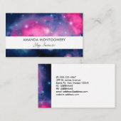 Carte De Visite Pink & Blue Galaxy & Stars Abstract (Devant / Derrière)