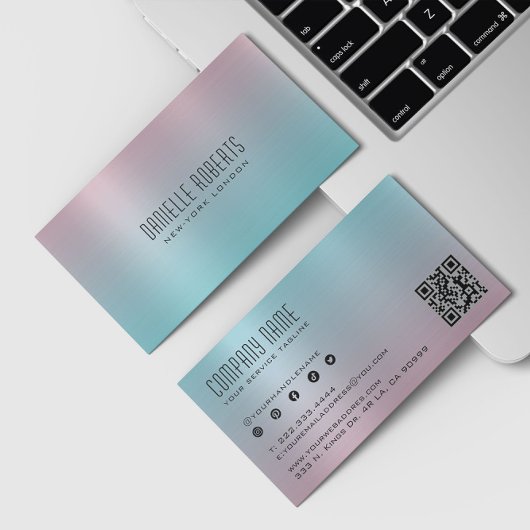 Carte De Visite Pink Blue Ombrel Texture 