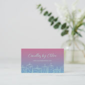 Carte De Visite Pink & Blue Scribbled Candles Candle Maker QR Code (Debout devant)