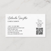 Carte De Visite Pink & Blue Scribbled Candles Candle Maker QR Code (Dos)