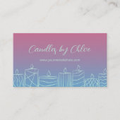 Carte De Visite Pink & Blue Scribbled Candles Candle Maker QR Code (Devant)