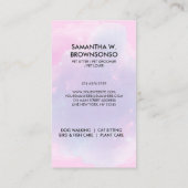 Carte De Visite Pink Blue Shower Bubble Pet Groomer Cat Dog (Dos)