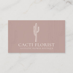 Carte De Visite Pink Blush Abstrait Boho Cactus
