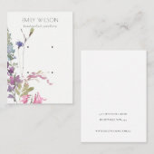 Carte De Visite Pink Blush Blue Bell Flora Bunch 2 Écran d'oreille (Devant / Derrière)