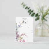Carte De Visite Pink Blush Blue Bell Floral Bunch Elevage collier (Debout devant)