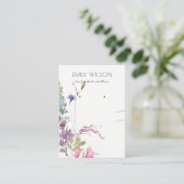 Carte De Visite Pink Blush Blue Bell Floral Bunch Elevage collier (Debout devant)