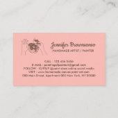 Carte De Visite Pink Blush fait main Hobby Painer Sketch (Dos)