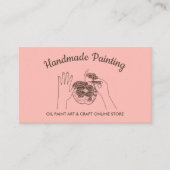 Carte De Visite Pink Blush fait main Hobby Painer Sketch (Devant)