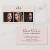 Carte De Visite Pink blush moderne photo collage chic maquillage a (Devant / Derrière)