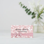 Carte de visite Pink Bokeh Event Planning (Debout devant)