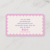 Carte De Visite Pink Bow, baby-sitter (Dos)