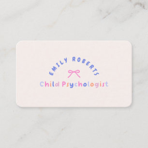 Carte De Visite Pink Bow, psychologue infantile