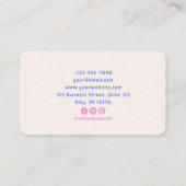 Carte De Visite Pink Bow, psychologue infantile (Dos)