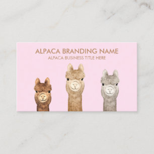 Carte De Visite Pink Brown Alpaca animal