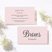 Carte De Visite Pink Brows Beauté Script simple