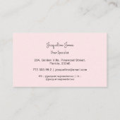 Carte De Visite Pink Brows Beauty Simple Script (Dos)