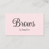 Carte De Visite Pink Brows Beauty Simple Script (Devant)