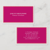 Carte De Visite Pink Business Consultant Professionnel (Devant / Derrière)