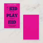 Carte De Visite Pink Business Kid's Playdate Card (Devant / Derrière)