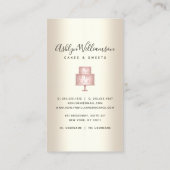 Carte De Visite Pink Cake boulangerie Parties scintillant Drivers  (Dos)