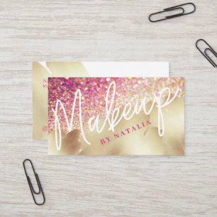 Carte De Visite Pink & Champagne Parties scintillant Gold Foil Bea