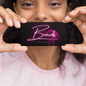 Carte De Visite Pink chaud et tresses fumées Script manuscrit