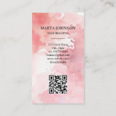Carte De Visite Pink Chic Afro American Braids Braiding QR Code (Dos)