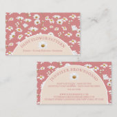 Carte De Visite Pink Chic Flower Sitter (Devant / Derrière)