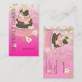 Carte De Visite Pink + Chocolat Mariage Gâteau/boulangerie/pâtisse (Devant / Derrière)