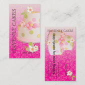 Carte De Visite Pink + Chocolat Mariage Gâteau/boulangerie/pâtisse (Devant / Derrière)