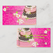 Carte De Visite Pink + Chocolat Mariage Gâteau/boulangerie/pâtisse (Devant / Derrière)