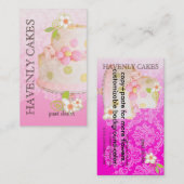 Carte De Visite Pink + Chocolat Mariage Gâteau/boulangerie/pâtisse (Devant / Derrière)