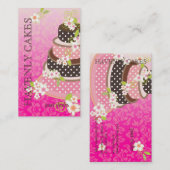 Carte De Visite Pink + Chocolat Mariage Gâteau/boulangerie/pâtisse (Devant / Derrière)