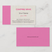 Carte De Visite Pink clair professionnel élégant moderne (Devant / Derrière)