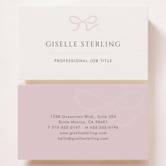 Carte De Visite Pink Coquette Bow